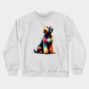 Vibrant Abstract Otterhound in Splashed Paint Art Crewneck Sweatshirt